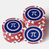 Pi-Symbol in Circle auf Navy Blue Pokerchips (Stapel)