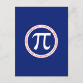 Pi-Symbol in Circle auf Navy Blue Postkarte (Vorderseite)