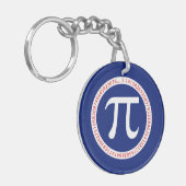 Pi-Symbol in Circle auf Navy Blue Schlüsselanhänger (Vorderseite links)