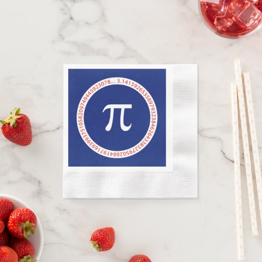 Pi-Symbol in Circle auf Navy Blue Serviette (Beispiel)