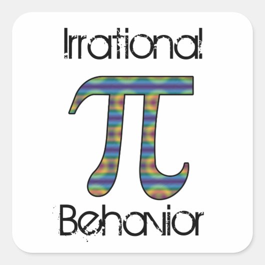 Pi Symbol irrationales Verhalten Square Sticker (Vorderseite)