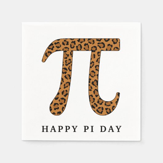 Pi Symbol Leopard Muster Happy Pi Day Serviette (Vorderseite)