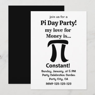 Pi-Symbol Lustig Meine Liebe Zum Geld ist Pi-Symbo Einladung