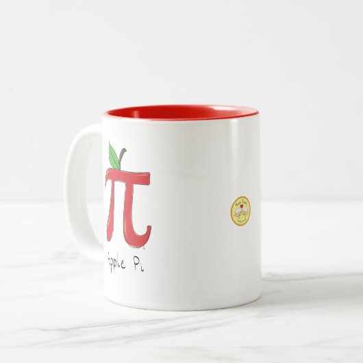 Pi Symbol Math Lehrer Apple Niedlich Funny Zweifarbige Tasse (Vorderseite Links)