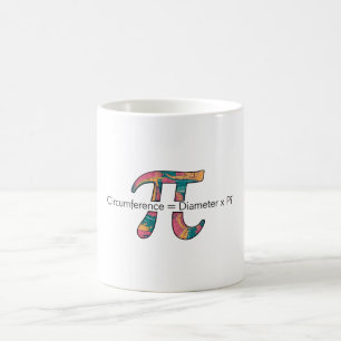 Pi Symbol Math Tasse — Umschaltung = Durchmesser x