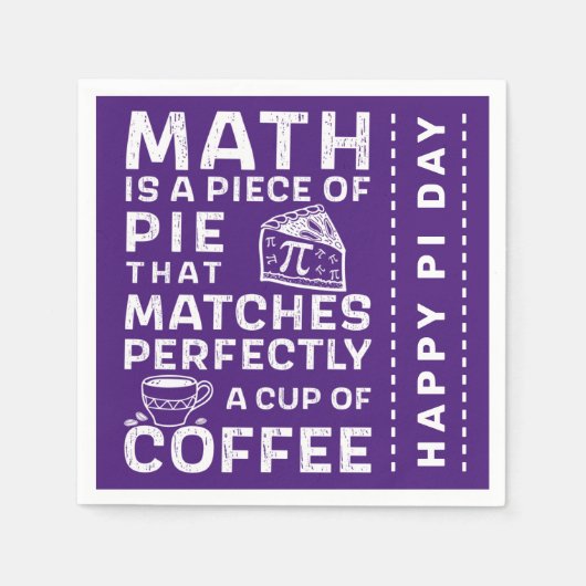 Pi Symbol Mathe ist Lila Pie Happy Pi Day Serviette (Vorderseite)