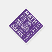 Pi Symbol Mathe ist Lila Pie Happy Pi Day Serviette (Ecke)