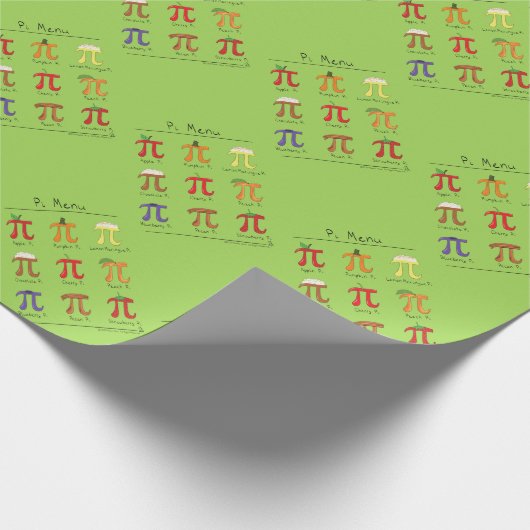 Pi Symbol Menu Niedlich Mathematiklehrer Geschenkpapier (Ecke)