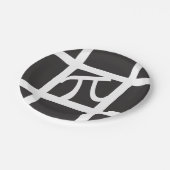 Pi-Symbol-Papiertafel für Schwarz und Weiß Pappteller (Schrägansicht)
