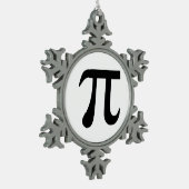 Pi Symbol Schneeflocken Zinn-Ornament (Links)