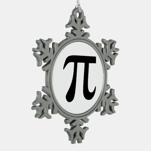 Pi Symbol Schneeflocken Zinn-Ornament (Links)