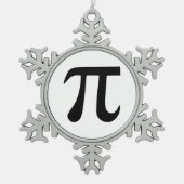 Pi Symbol Schneeflocken Zinn-Ornament (Vorderseite)