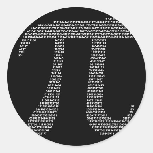 Pi-Symbol-Sticker Runder Aufkleber (Vorderseite)