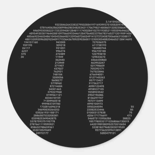 Pi-Symbol-Sticker Runder Aufkleber (Vorderseite)