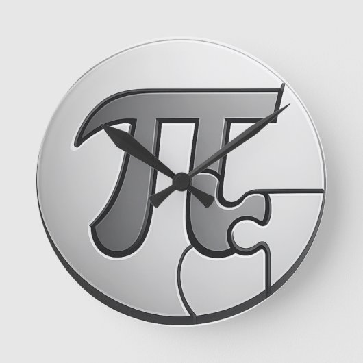 Pi Symbol Tee - Minimalist Math Pi Day Design Runde Wanduhr (Vorderseite)