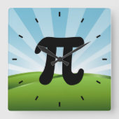 Pi Symbol Wall Clock Quadratische Wanduhr (Vorderseite)