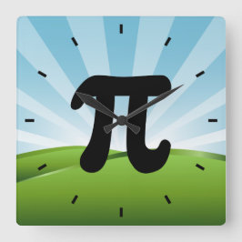 Pi Symbol Wall Clock Quadratische Wanduhr