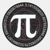 Pi-Symbol Zeichnend Runder Aufkleber (Vorderseite)