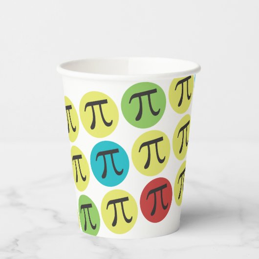 Pi Symbols farbige Mod-Papierstaufeln Pappbecher (Links)