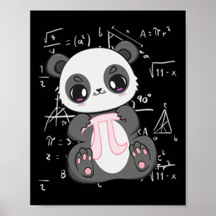 Pi Tag 3.14159 Algebra Mathematiatic Anime Panda B Poster