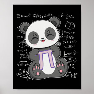 Pi Tag 3.14159 Algebra Mathematiatic Anime Panda B Poster