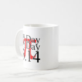 Pi Tag 3.14 Schwarz und Rot Kaffeetasse (Vorderseite Links)