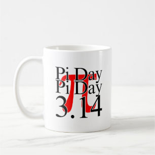 Pi Tag 3.14 Schwarz und Rot Kaffeetasse