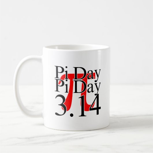 Pi Tag 3.14 Schwarz und Rot Kaffeetasse (Links)