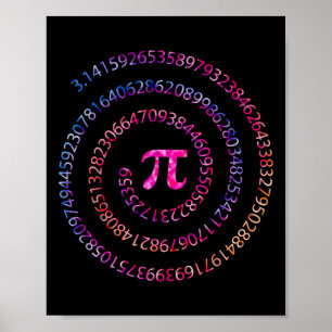 Pi Tag 3.14 Spiral Pi Zahlen Math Lehrerin Frauen  Poster