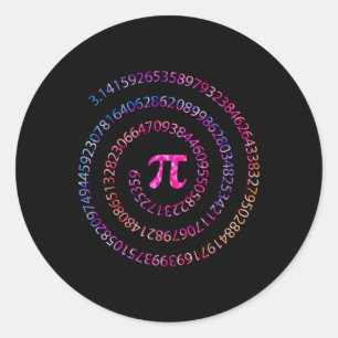 Pi Tag 3.14 Spiral Pi Zahlen Math Lehrerin Frauen Runder Aufkleber