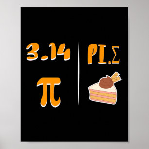 Pi Tag Erntedank Spiegelbild von 3.14 ist Pie Poster