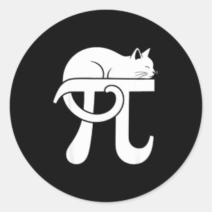 Pi-Tag-Mathe-Katzen-Nerd-Komödie-Lehrer-Schüler-Pi Runder Aufkleber