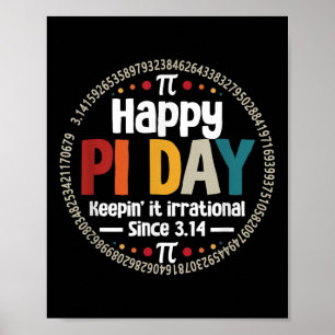 Pi-Tag-Shirt für Lehrer Vintage 3.14 Pi-Ziffern Ha Poster