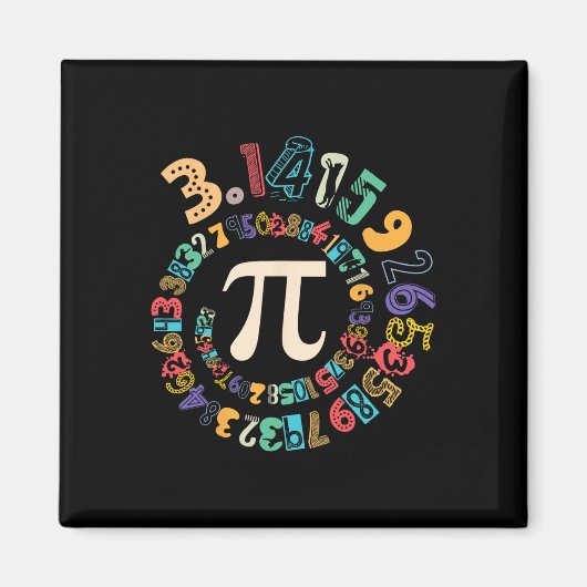 Pi Tag Vintag Pi Nummer 3 Magnet (Vorne)