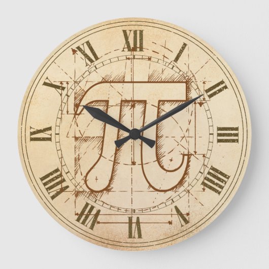 Pi Time Große Wanduhr (Vorderseite)