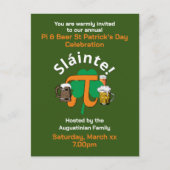 PI UND BIER ST PATRICKS TAG Einladung Postkarte (Vorderseite)