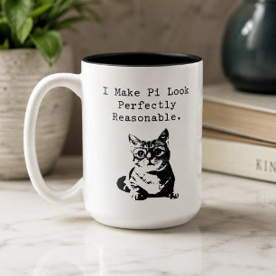 Pi vernünftig aussehen lassen Mathe Humor Geschenk Zweifarbige Tasse