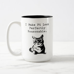Pi vernünftig aussehen lassen Mathe Humor Geschenk Zweifarbige Tasse