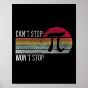Pi Wont Stopp Pi Day Math Vintag Retro Poster