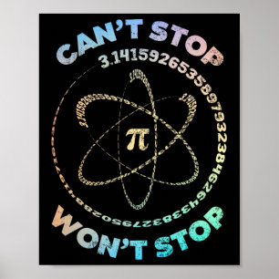 Pi Wont Stopp Pi Day Retro Vintage Mathematik Poster