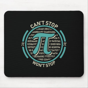Pi Wont Stopp Pi Day Vintag Retro Math Mousepad