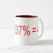 pi X 1337% = 42 Zweifarbige Tasse (VorderseiteRechts)