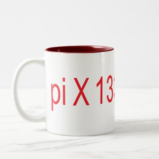 pi X 1337% = 42 Zweifarbige Tasse (Links)