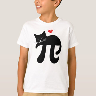 Pi Zahl Junge Katze Mathe Student Geek T-Shirt