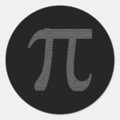 Pi-Zeichen mit 10 Runder Aufkleber (Vorderseite)