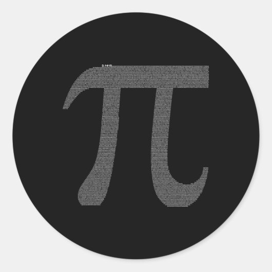 Pi-Zeichen mit 10 Runder Aufkleber (Vorderseite)