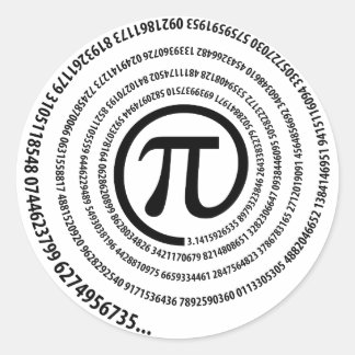 Pi-Zeichen, Spiral-Version Runder Aufkleber