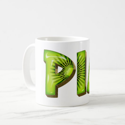 Pia Name Kiwi Style Tasse Teetasse Kaffeetasse (Vorderseite Links)