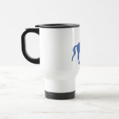 Piaffe Dressage-Pferd und Reiter (blau) Reisebecher (Links)