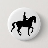 Piaffe Dressage-Pferd und Reiter (Schwarzes) Button (Vorderseite)